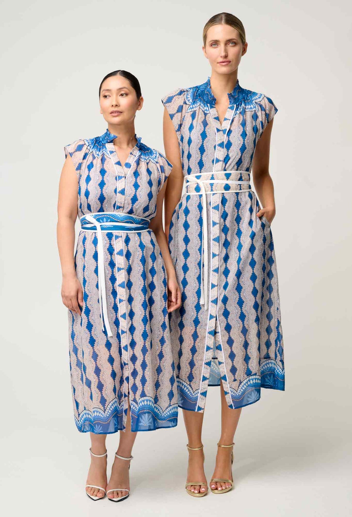 OnceWas PETITE Rimal Cotton Silk Maxi Dress in Marrakech Topaz