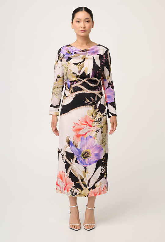 PETITE Jayden Cupro Viscose Stretch Dress in Tangled Blossom