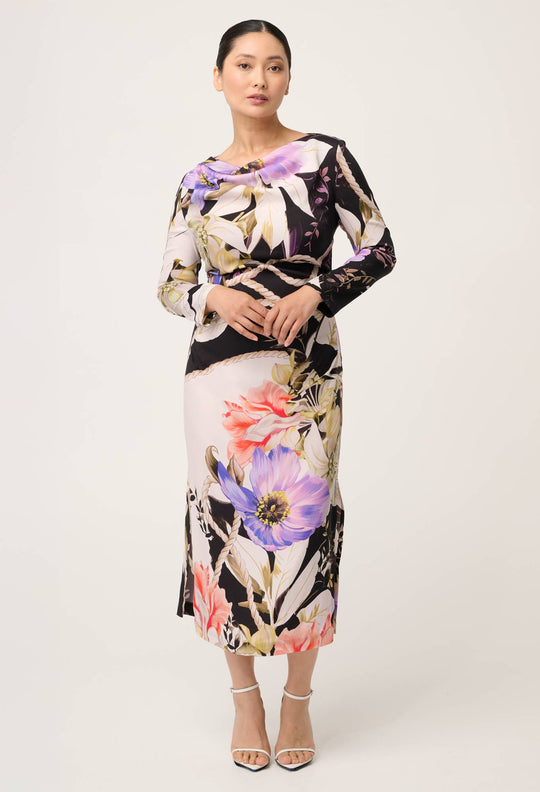 PETITE Jayden Cupro Viscose Stretch Dress in Tangled Blossom