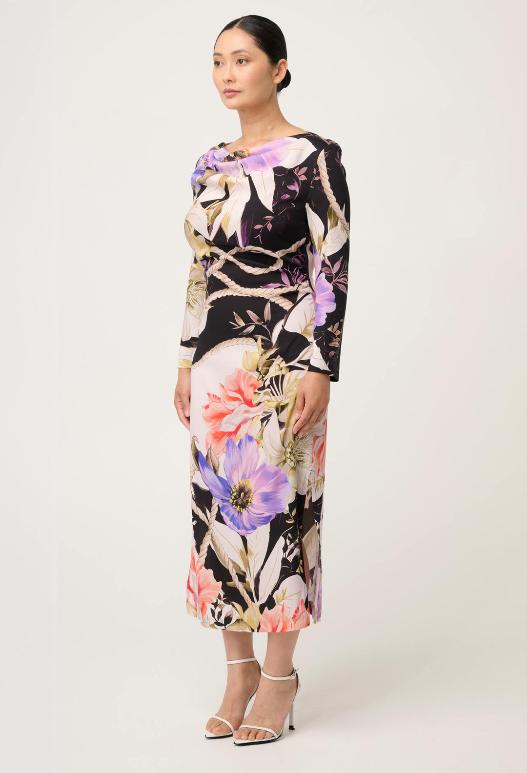PETITE Jayden Cupro Viscose Stretch Dress in Tangled Blossom