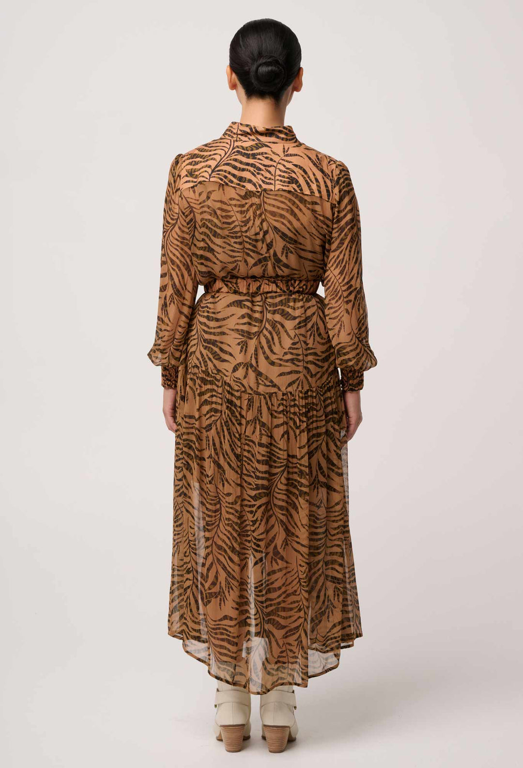 OWP Solene Sheer Viscose Midi Dress in Exotica