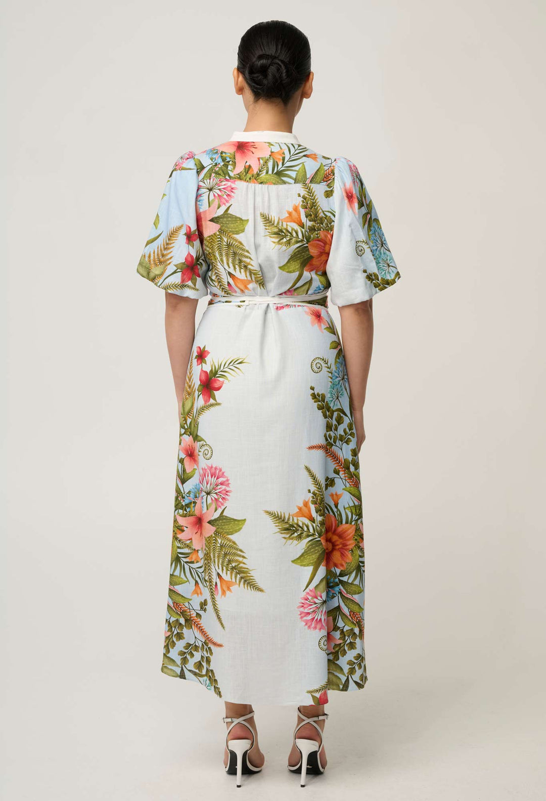 UNDER 5'4 Fleur Viscose Blend Print Dress in Bloomscape