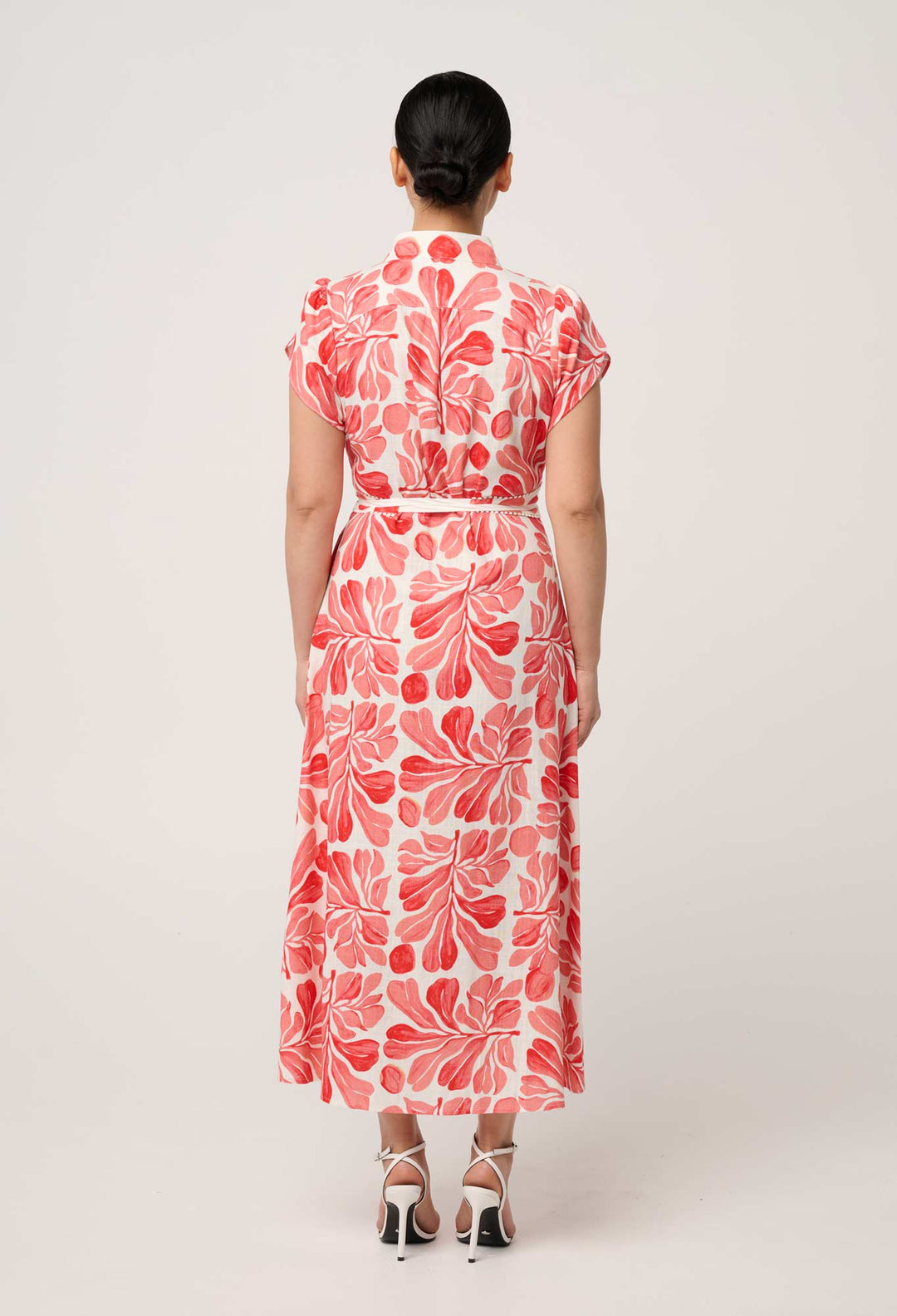 UNDER 5'4 Cattleya Linen Viscose Smock Maxi Dress in Soleil Pavilion