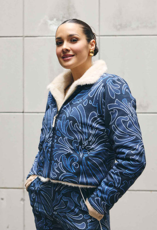 Rylie Reversible Faux Fur Jacket in Altamira & Blanca