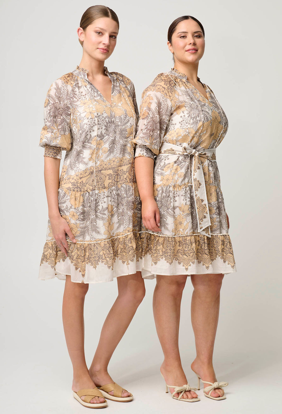 Sanibel Cotton Silk Dress in Golden Mallow