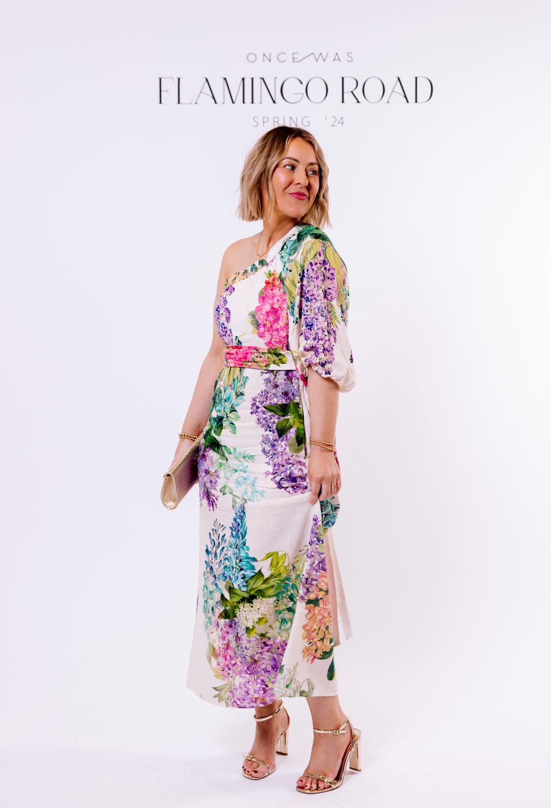 Bahia Linen Viscose Dress in Wisteria Alba