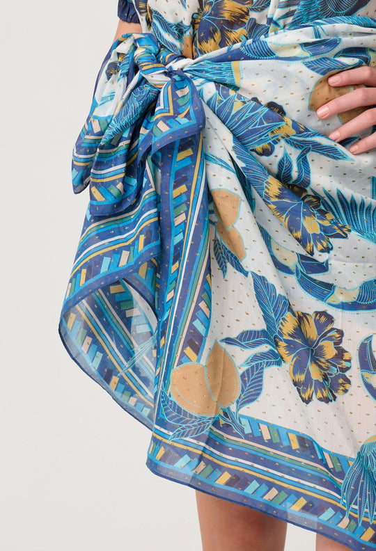 Kimona Cotton Silk Sarong in Tukano Print