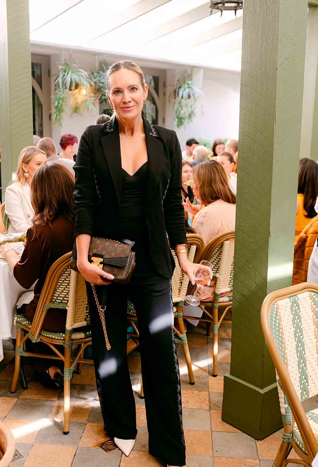 Elvira Viscose Stretch Crepe Pant in Onyx