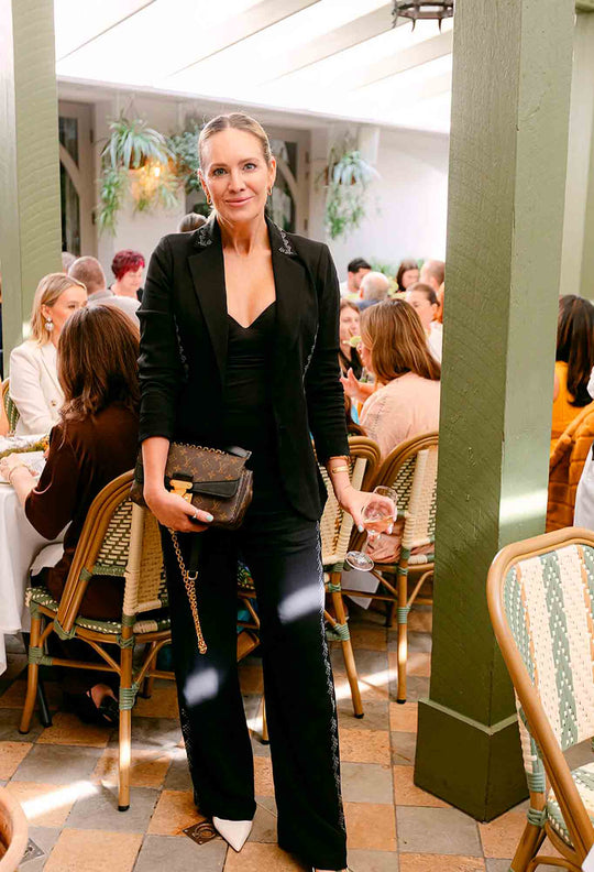Elvira Viscose Stretch Crepe Pant in Onyx
