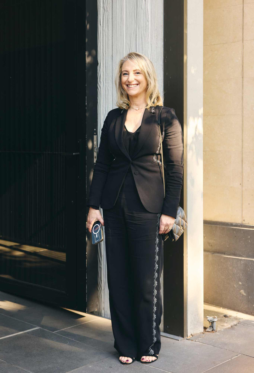 Elvira Viscose Stretch Crepe Pant in Onyx