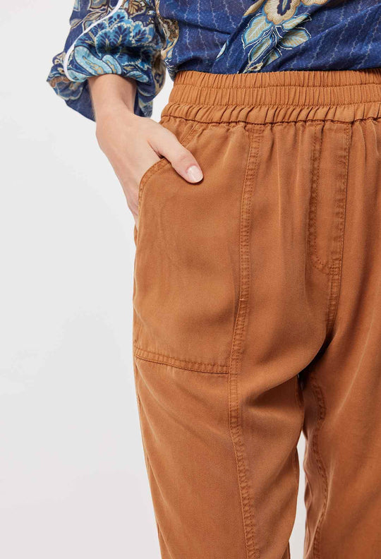 OnceWas Tulum Tencel Denim Press Stud Jogger