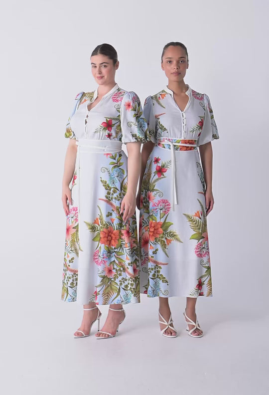 Fleur Viscose Blend Print Dress in Bloomscape