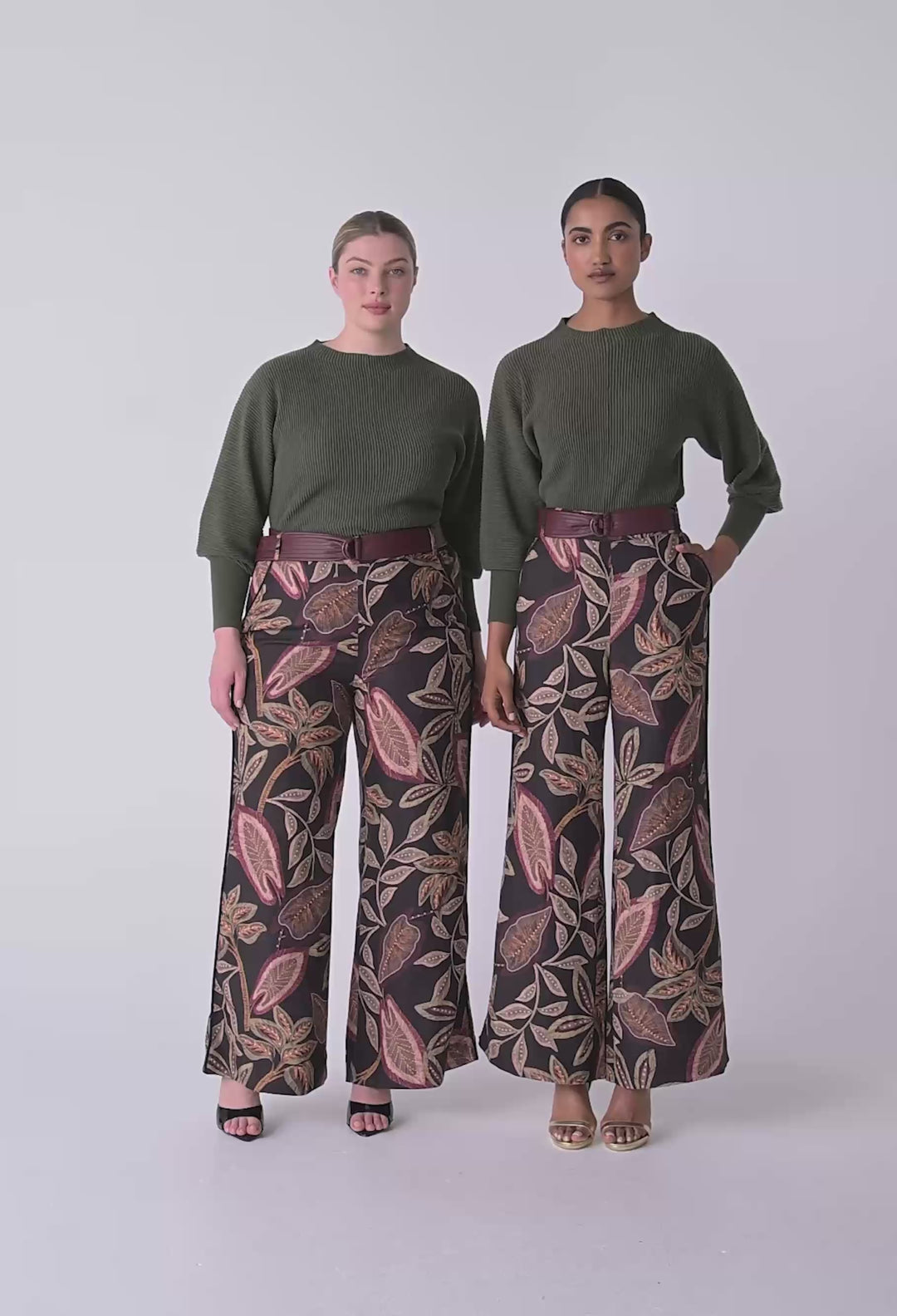 OnceWas Roselle Cotton Cashmere Knit Top in Winter Moss