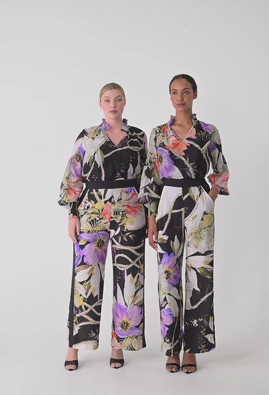 OnceWas Sorrel Wide Leg Pant in Tangled Blossom