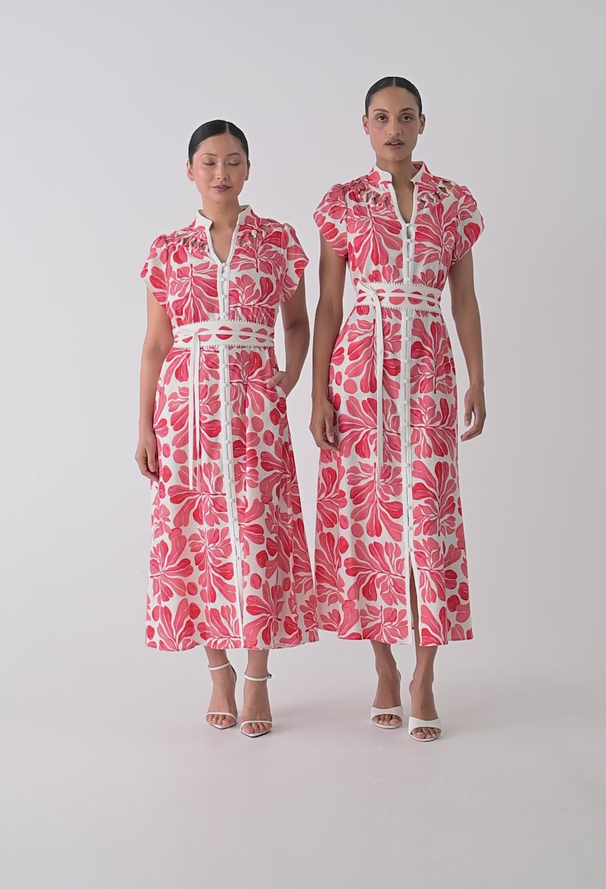 UNDER 5'4 Cattleya Linen Viscose Smock Maxi Dress in Soleil Pavilion