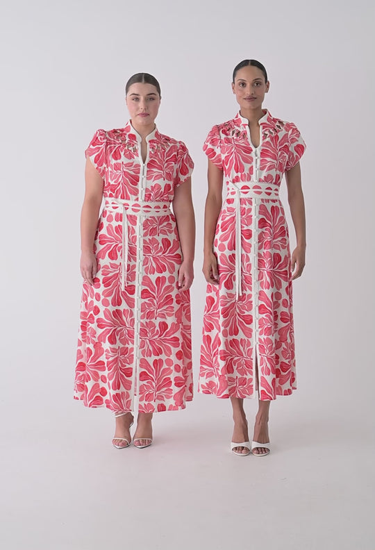 Cattleya Linen Viscose Smock Maxi Dress in Soleil Pavilion