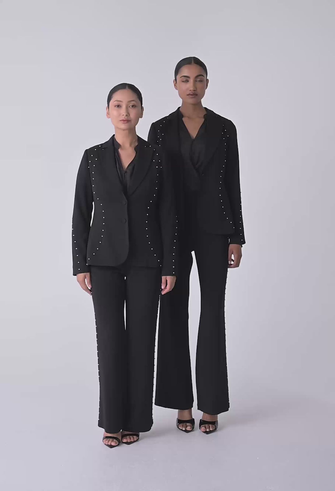 OnceWas Marcela Pearl Embellished Blazer in Black
