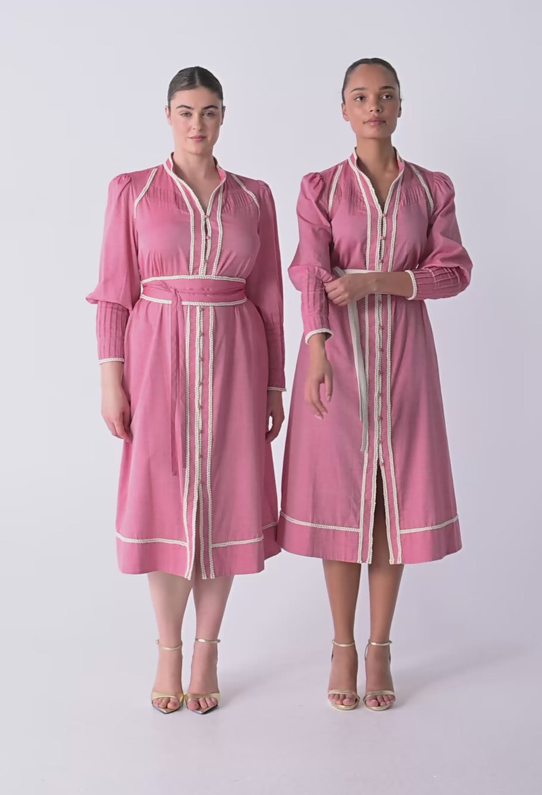 Isla Cotton Chambray Dress in Blush Chambray