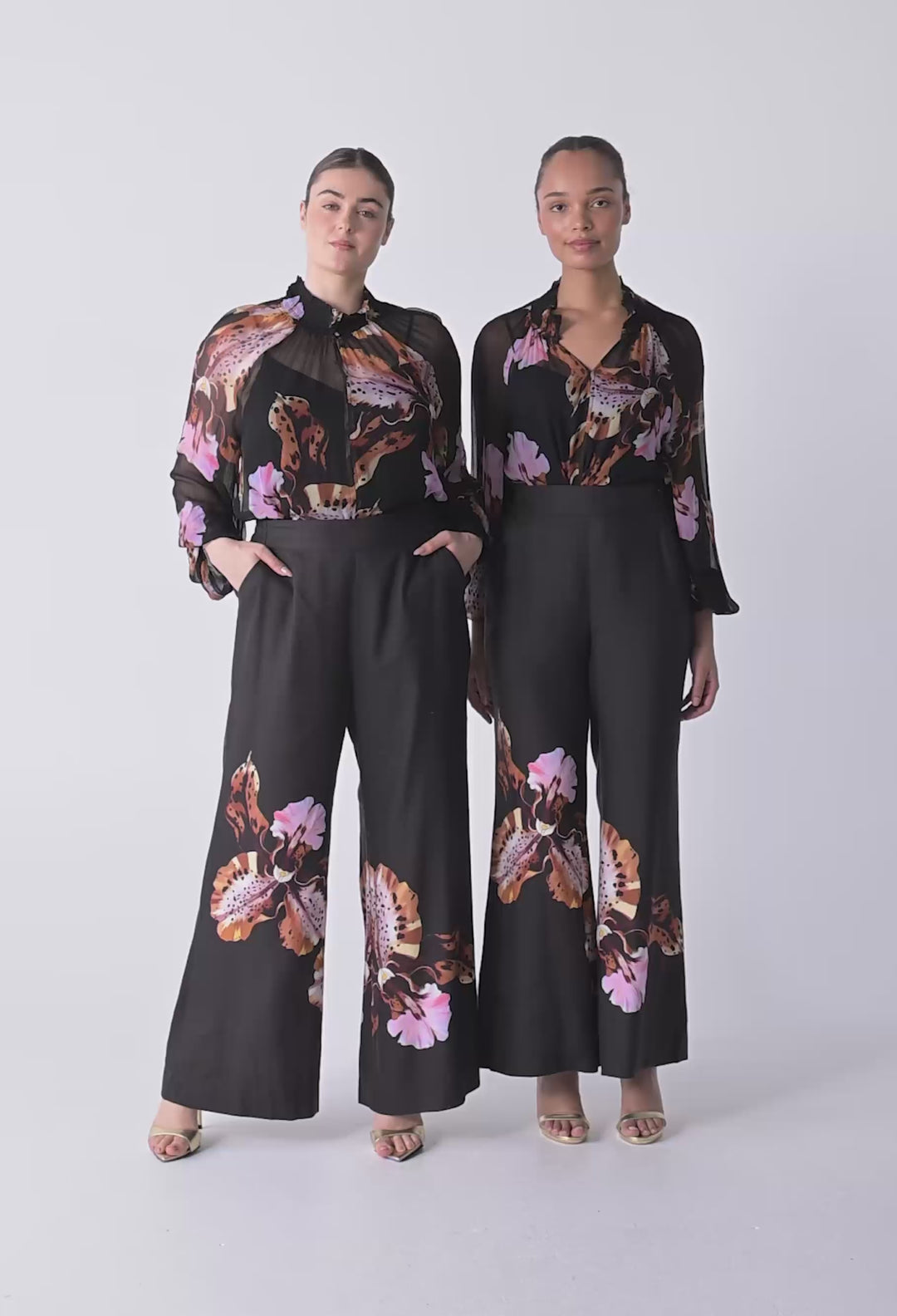 Maris Sheer Viscose Chiffon Blouse in Sunset Orchid