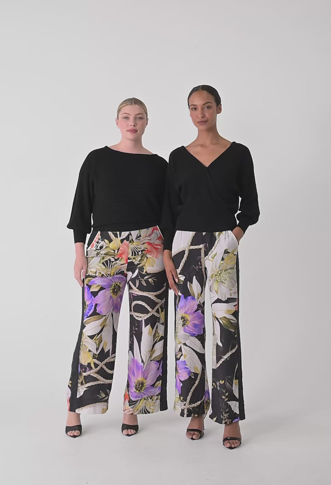 OnceWas Clarissa Merino Wool Blend Reversible Knit Top in Black