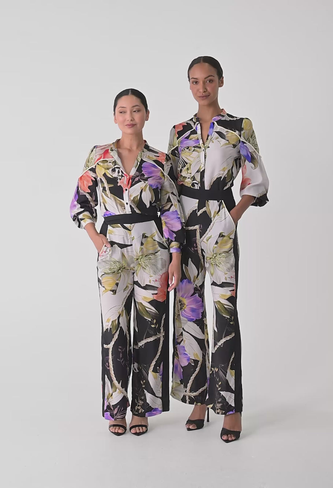 OnceWas PETITE Sorrel Wide Leg Pant in Tangled Blossom