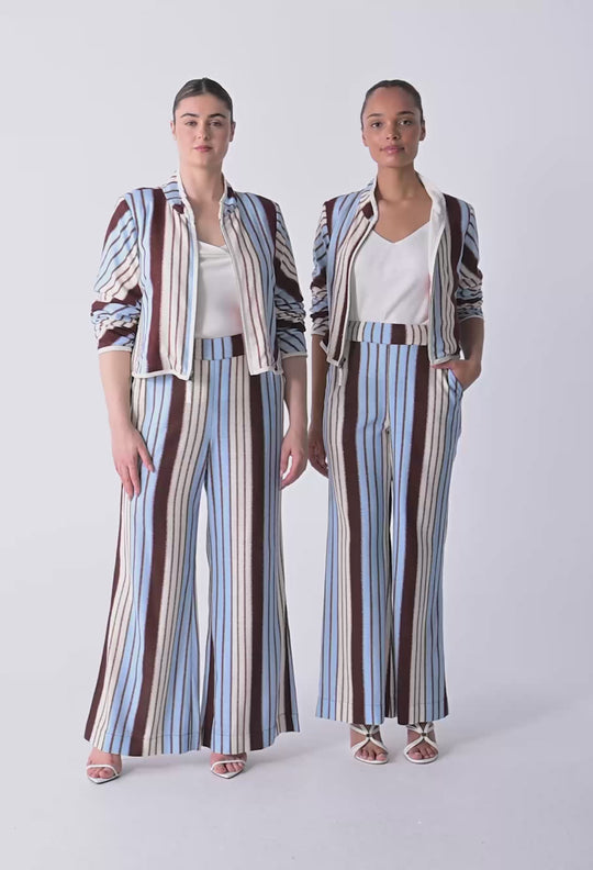 Willow Linen Viscose Pant in Iridescent Stripe