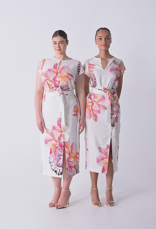 Avis Linen Viscose Top in Nautilus Bloom