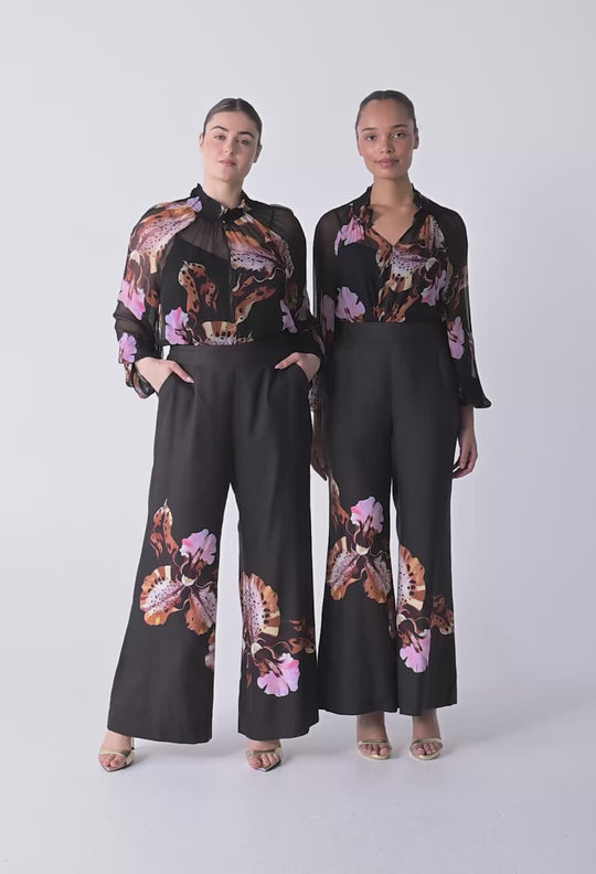 Willow Linen Viscose Pant in Sunset Orchid