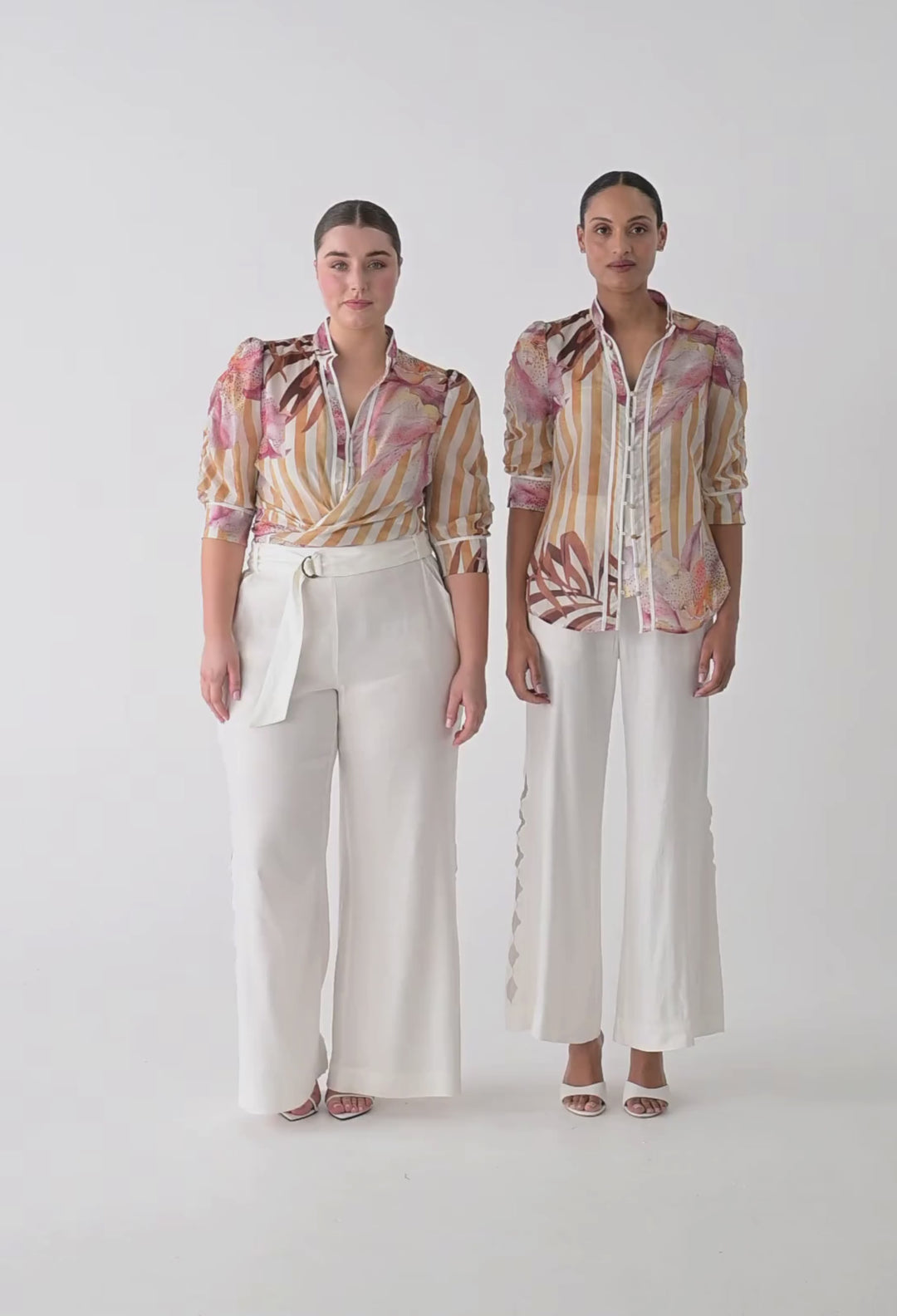 Calantha Cotton Silk Sleeve Shirt in Golden Promenade