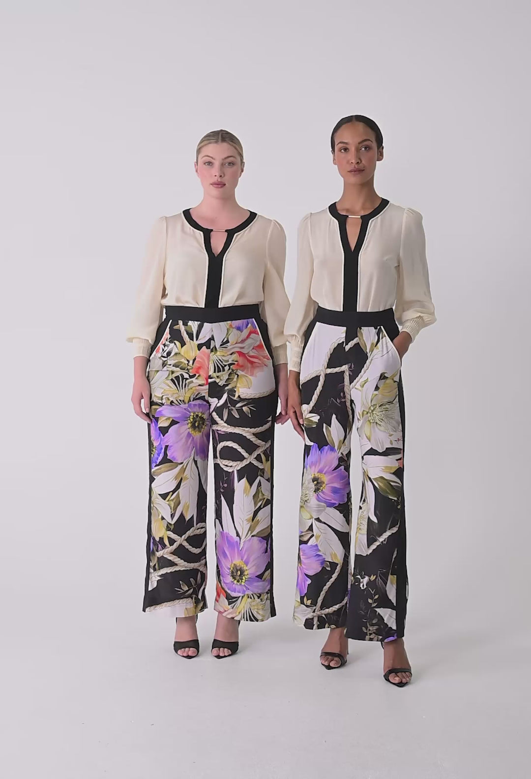 OnceWas Iris Pleated Cuff Silk Blouse in Cloud