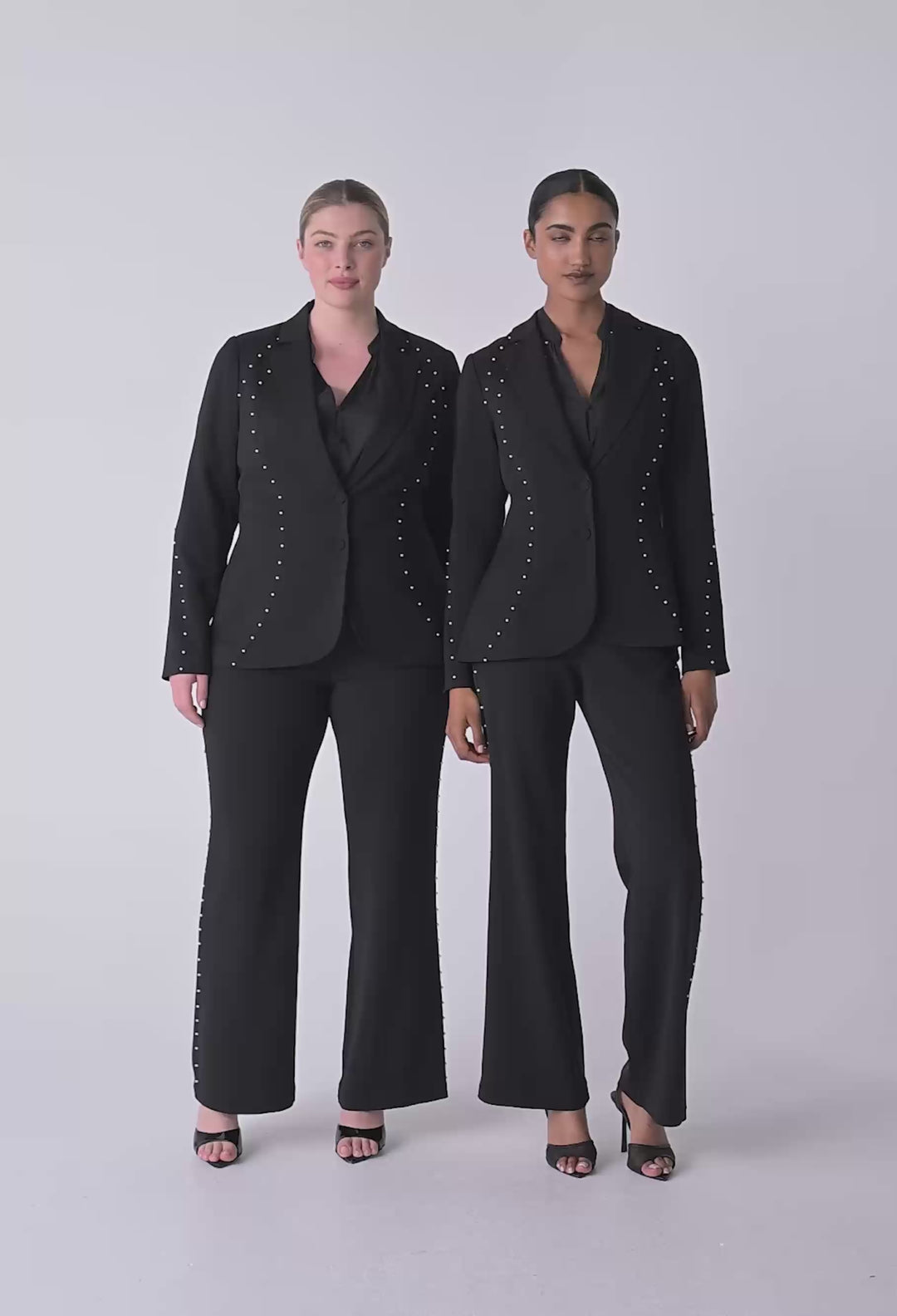 OnceWas Marcela Pearl Embellished Blazer in Black