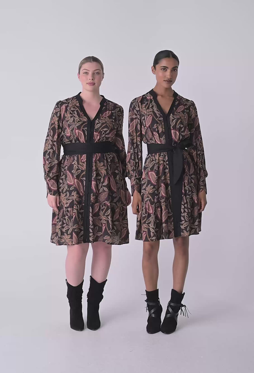 OnceWas Cecilia Pearl Embellished Linen Dress in Dark Tropique