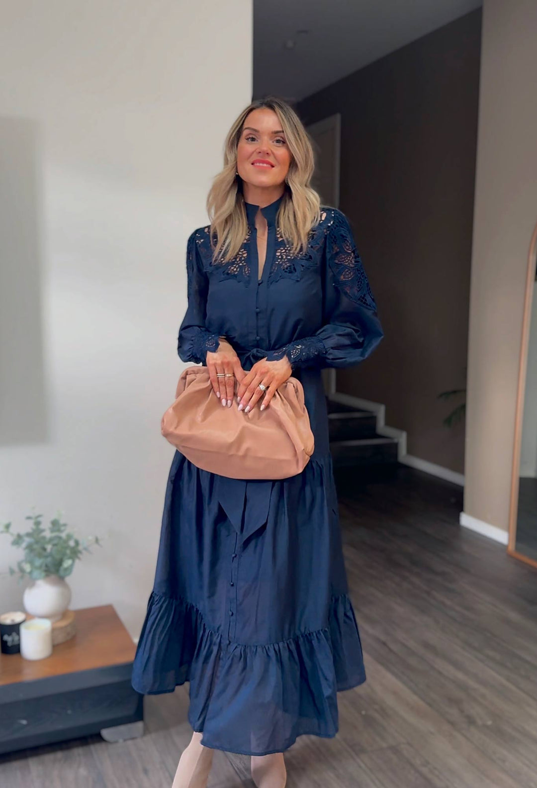 OnceWas Mirador Cotton Silk Maxi Dress in Night Sky