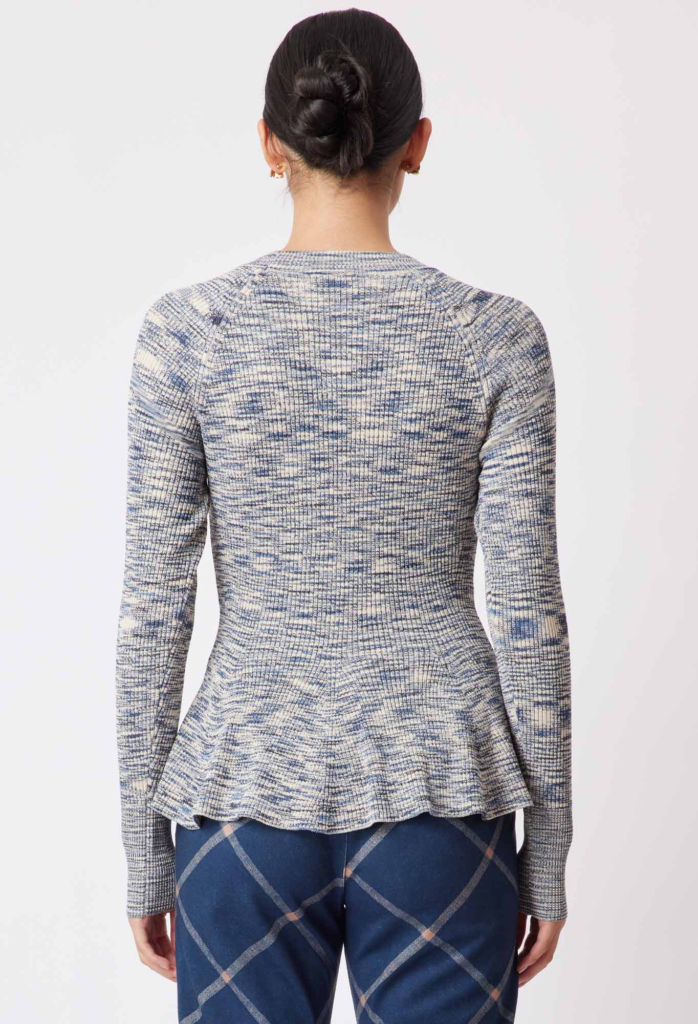 OnceWas Harmony Viscose Knit Top in Navy Pampas 