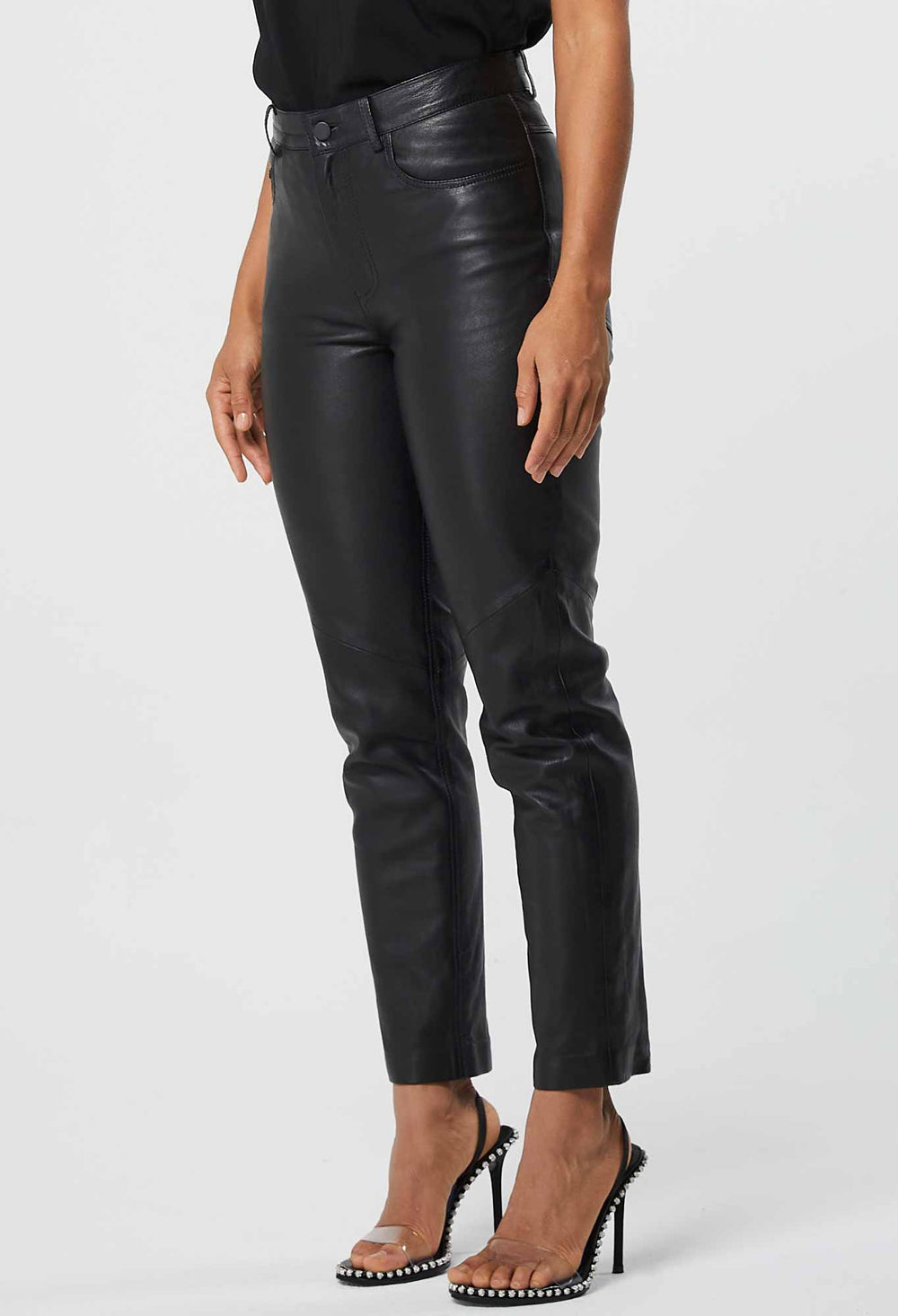 Once Was Milton Leather Boyfriend Jean Black