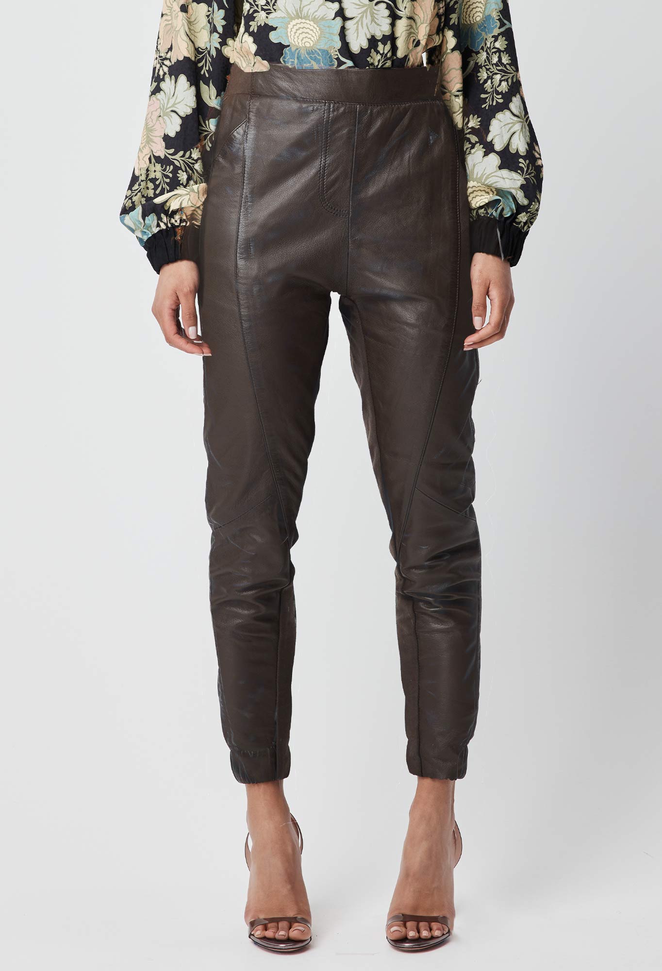 Farrah Leather Pant in Chocolate