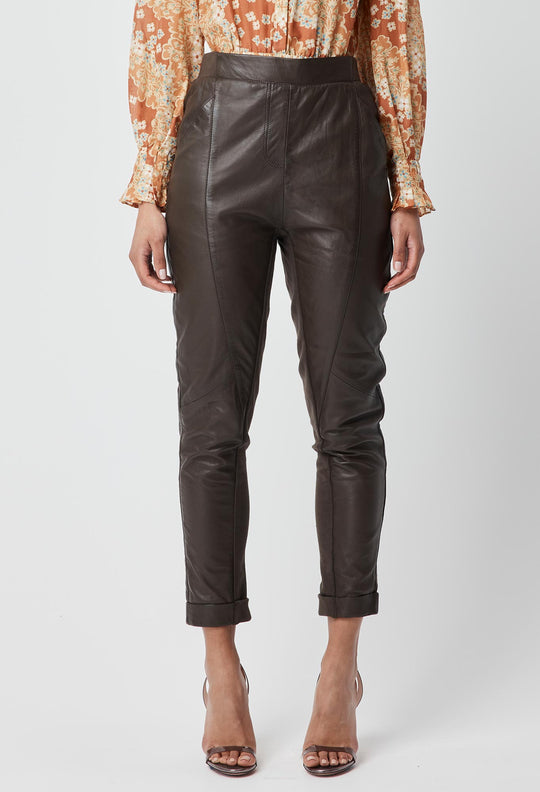 Hemingway Leather Pant in Chocolate