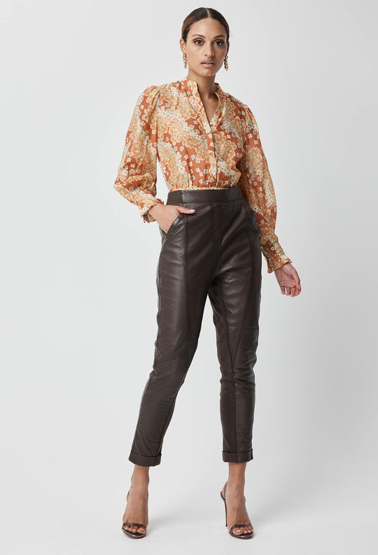 Hemingway Leather Pant in Chocolate