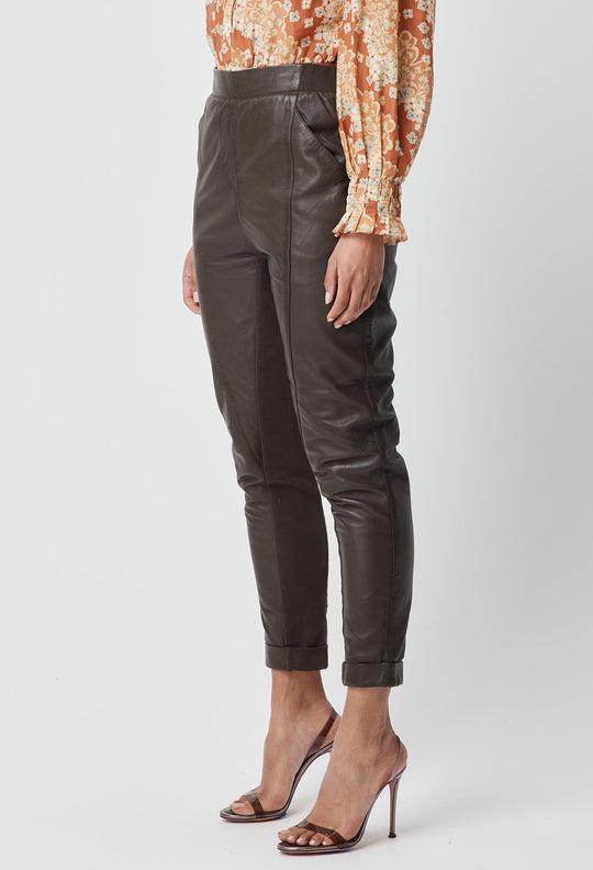 Hemingway Leather Pant in Chocolate