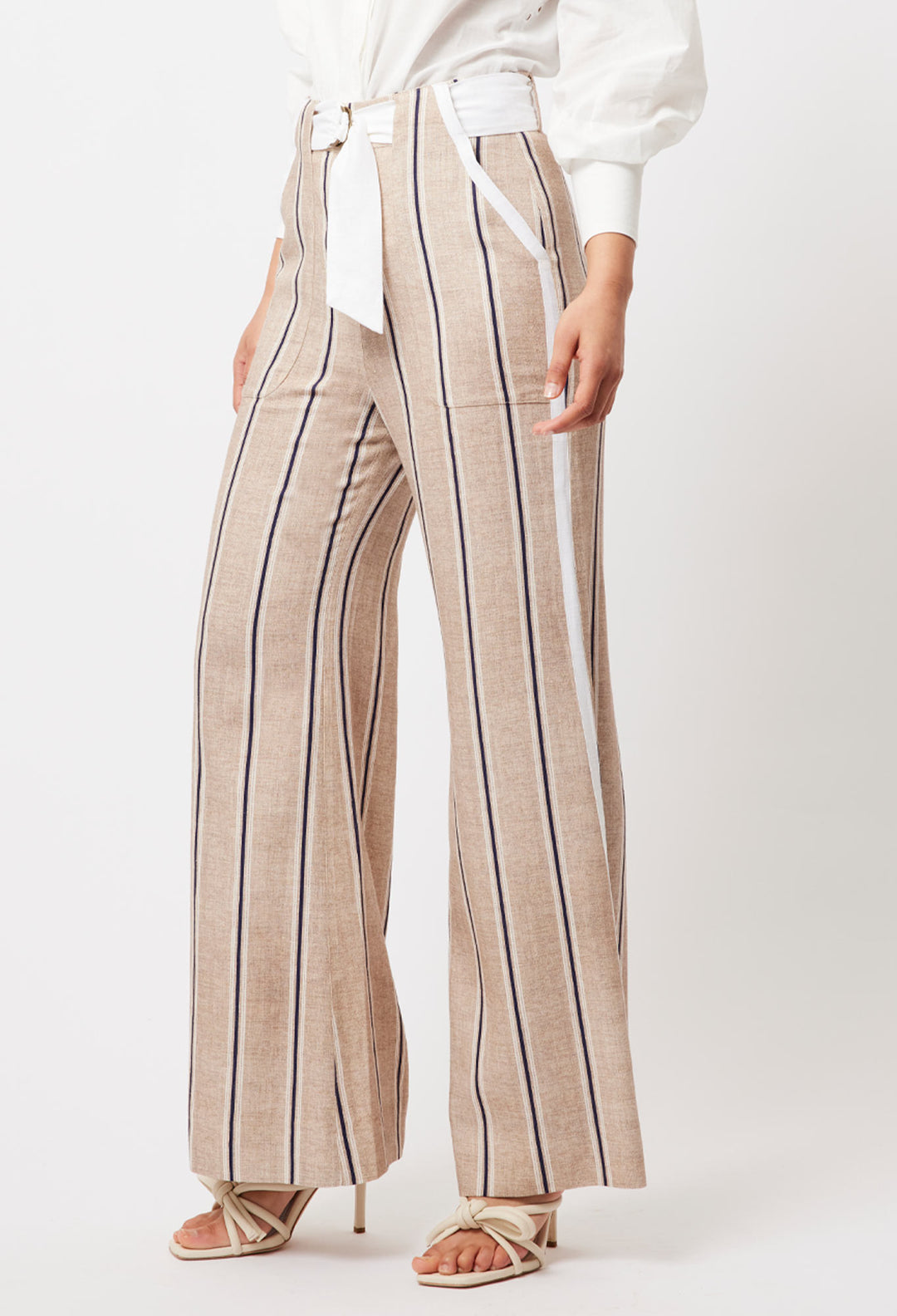 OnceWas Grace Linen Pant in Cruise Stripe