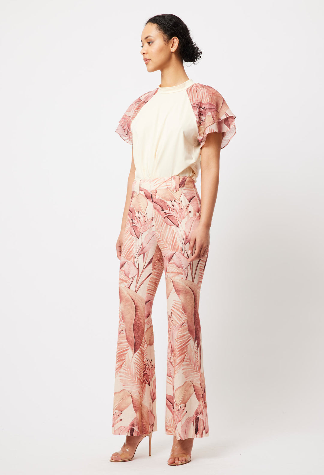 OnceWas Estelle Linen Pant in Sunset Paradise