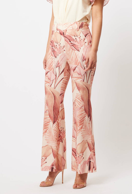 OnceWas Estelle Linen Pant in Sunset Paradise