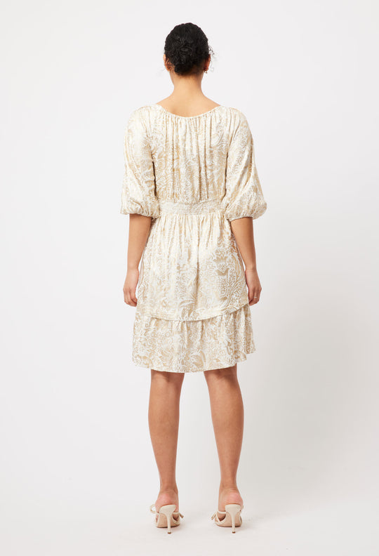 OnceWas Moana Linen Dress in Gilded Arcadia