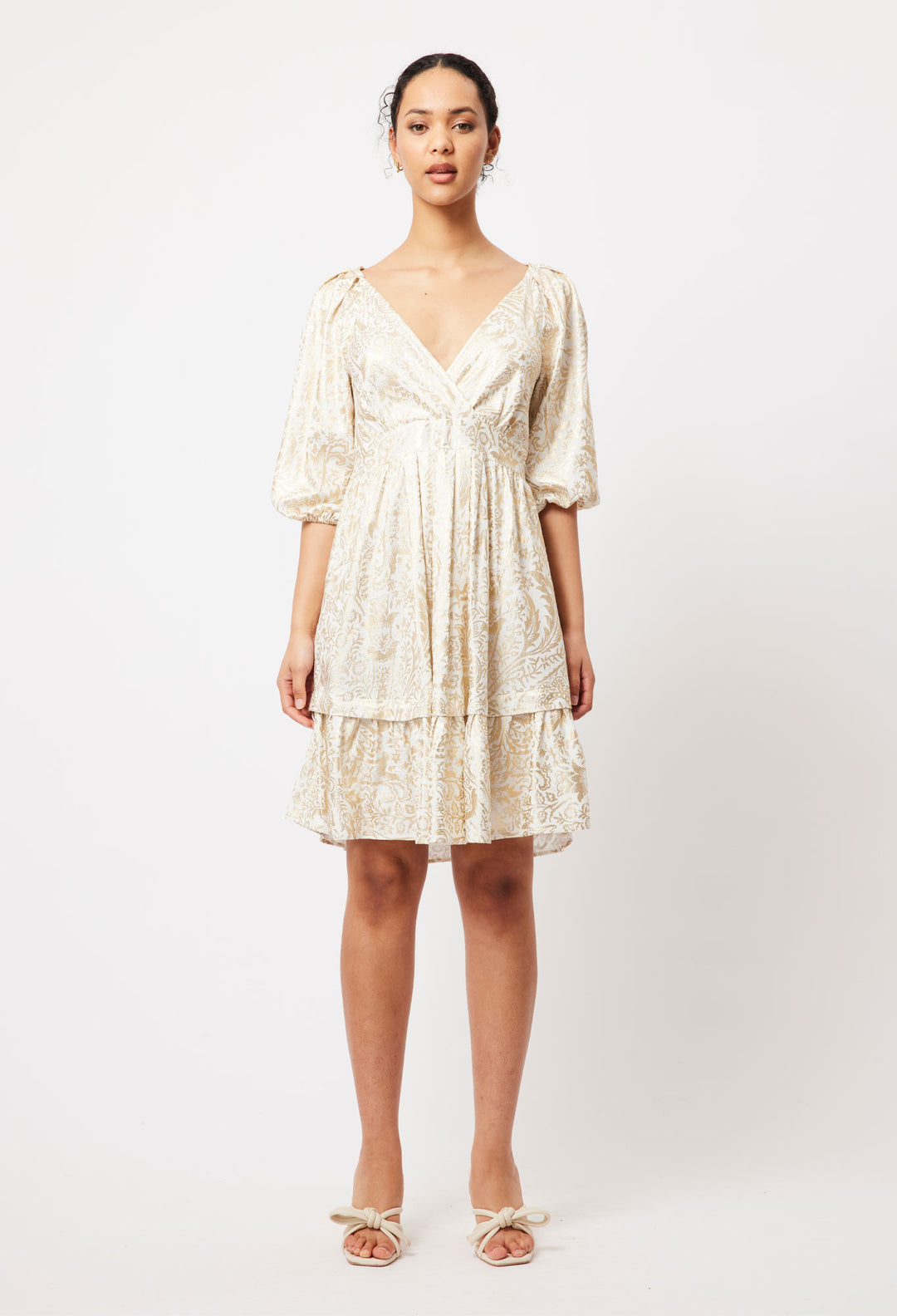 OnceWas Moana Linen Dress in Gilded Arcadia