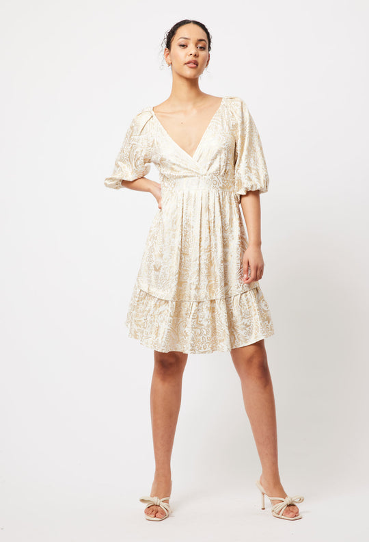 OnceWas Moana Linen Dress in Gilded Arcadia