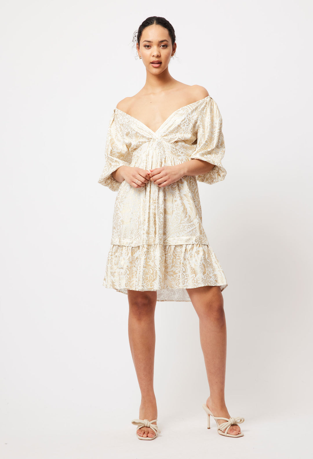 OnceWas Moana Linen Dress in Gilded Arcadia