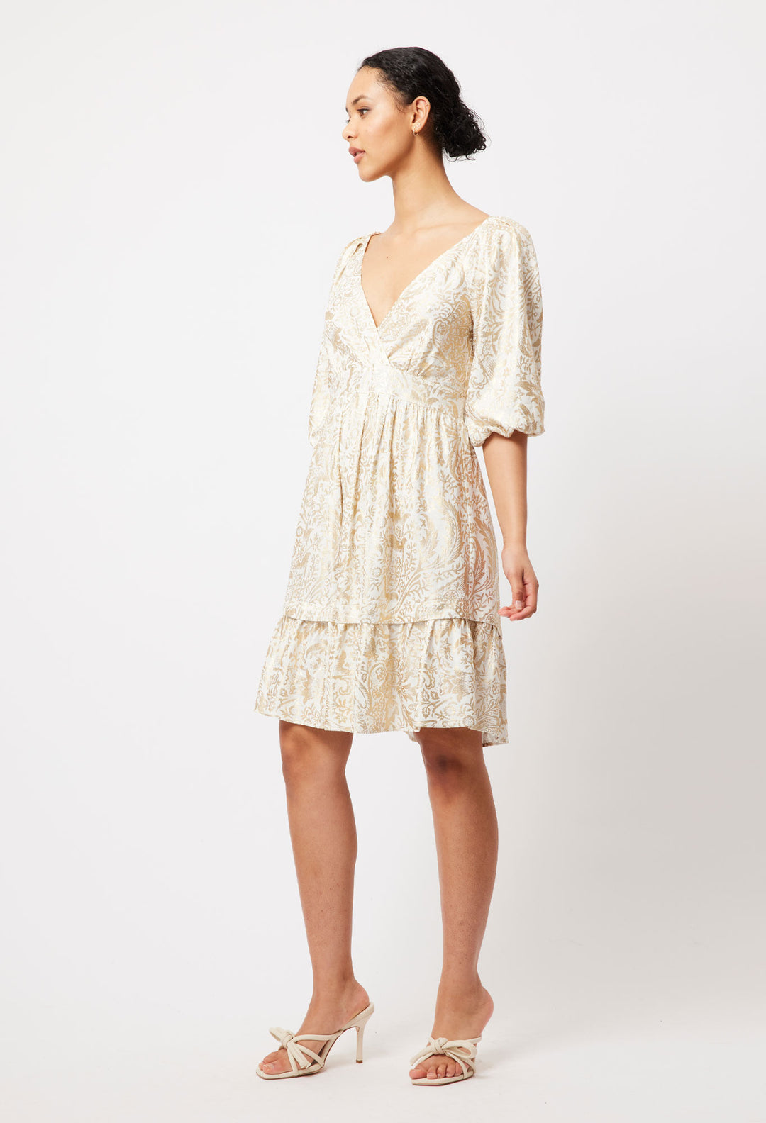 OnceWas Moana Linen Dress in Gilded Arcadia